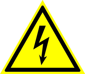W08 внимание! опасность поражения электрическим током (пластик, сторона 100 мм) - Знаки безопасности - Предупреждающие знаки - vektorb.ru